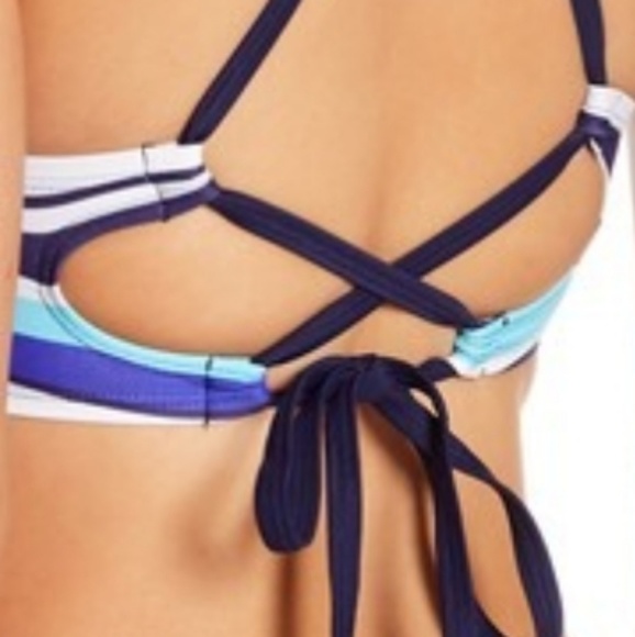 **FINAL SALE** adidas Stripe Colorblock Bikini Top - Picture 3 of 8